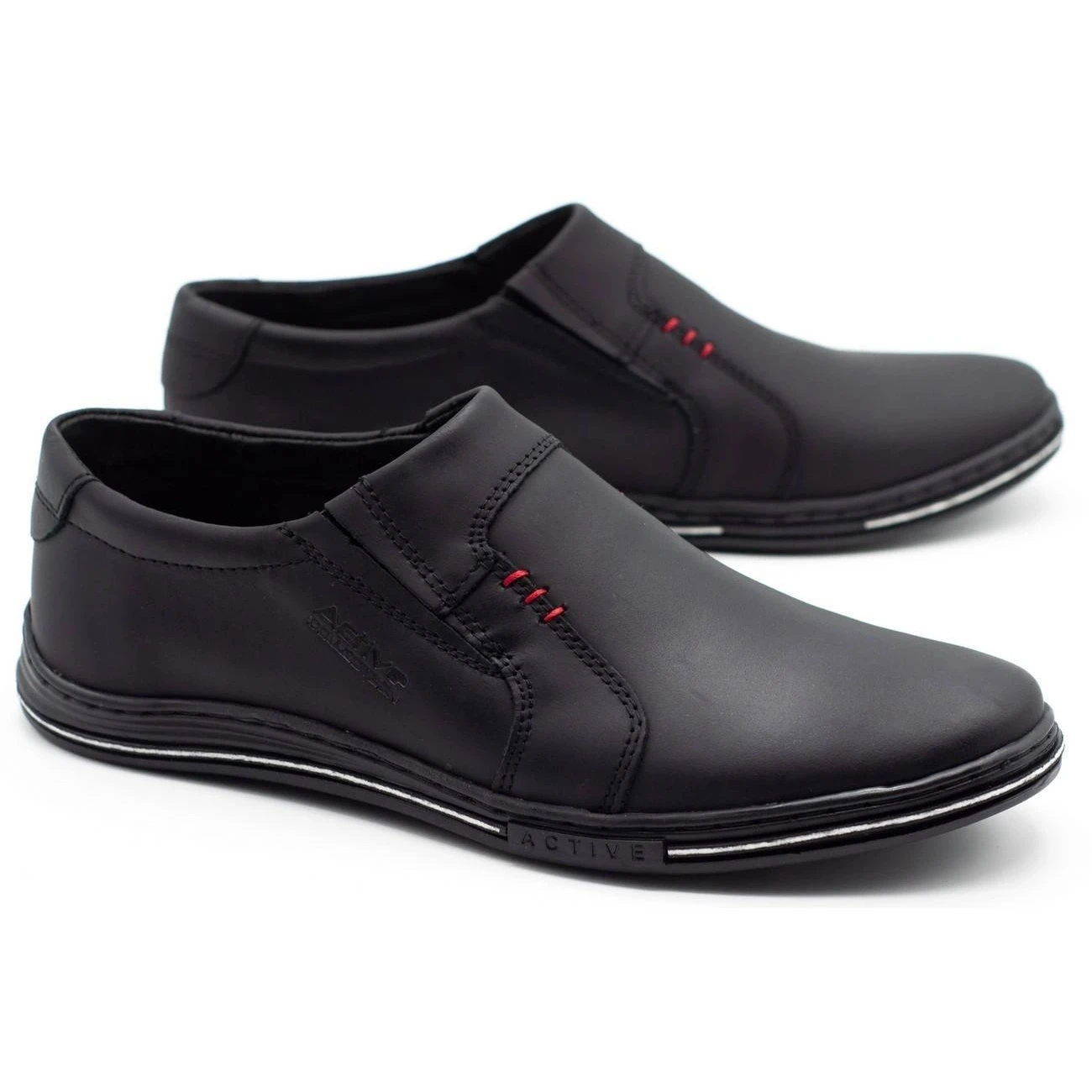 Polbut Chaussures En Cuir Pour Hommes 334 Noir Le Noir – Image 4