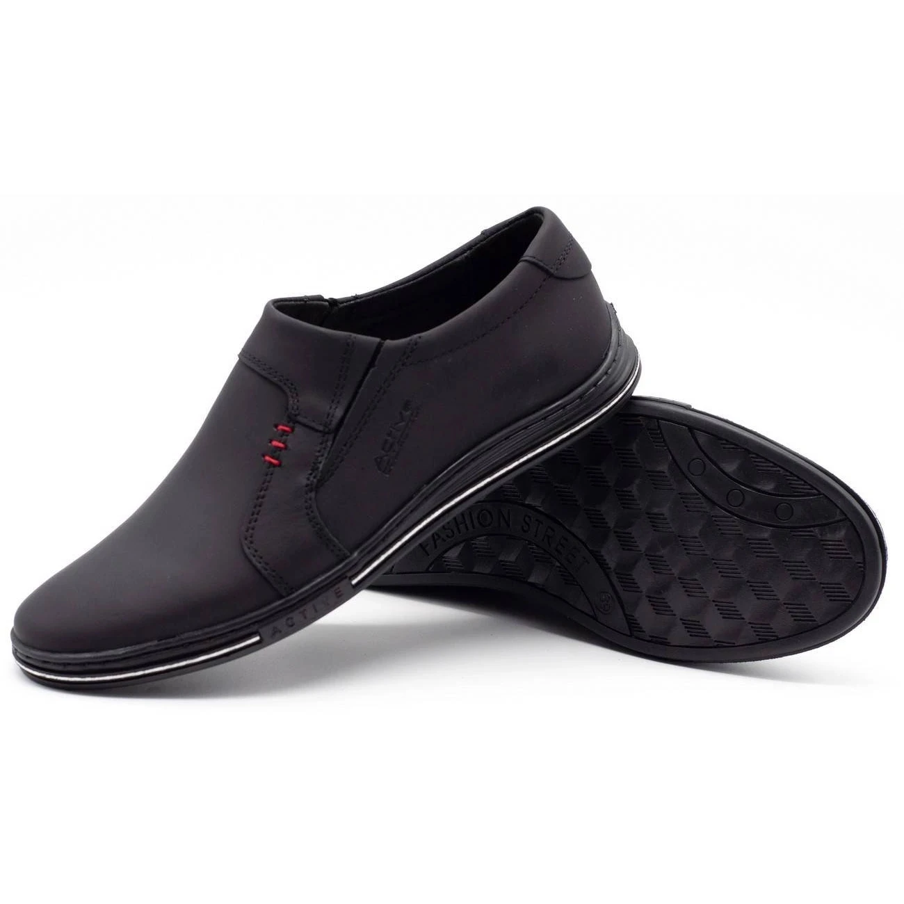 Polbut Chaussures En Cuir Pour Hommes 334 Noir Le Noir – Image 5