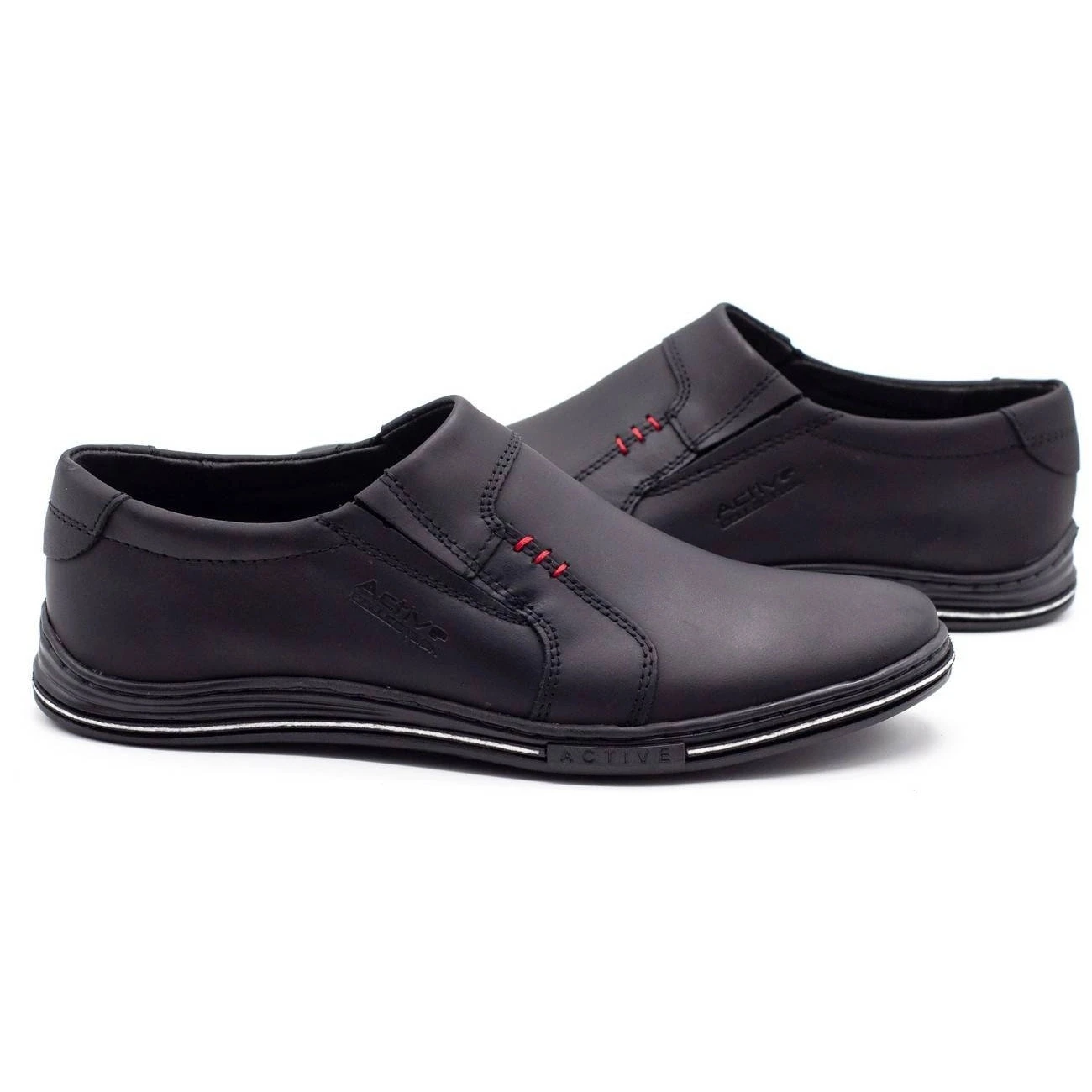 Polbut Chaussures En Cuir Pour Hommes 334 Noir Le Noir – Image 7