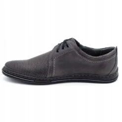 Polbut Chaussures En Cuir Pour Hommes 343, Perforation Grise