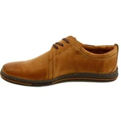 Polbut Chaussures En Cuir Pour Hommes 343 Rouge Brun Jaune