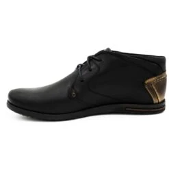 Polbut Chaussures En Cuir Pour Hommes C37SW Noir Le Noir