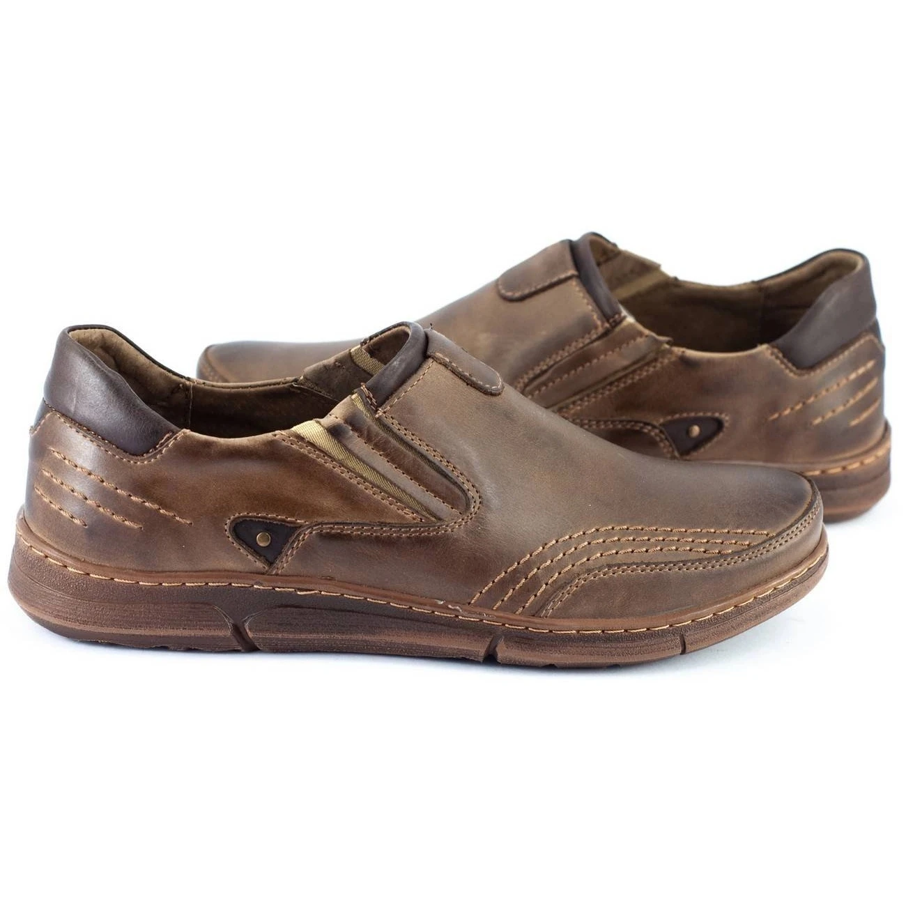 Polbut Chaussures Sans Lacets Pour Hommes J51 Marron Brun – Image 5