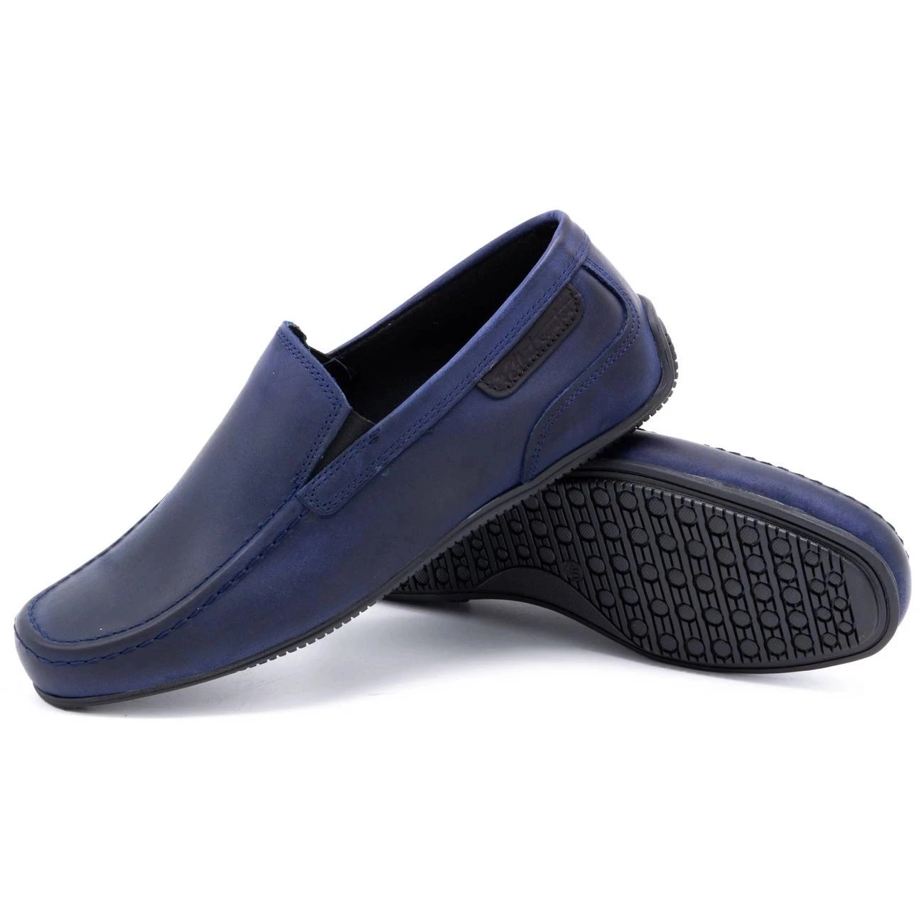 Polbut Mocassins Homme Cuir Grainé 2105 Bleu Marine – Image 3