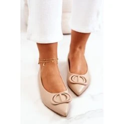 PS1 Ballerine En Cuir En Spitz Beige Rachelle