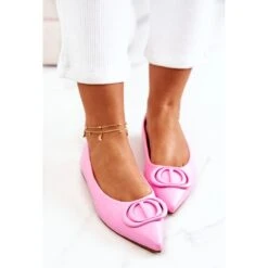PS1 Ballerine En Cuir Rose Spitz Rachelle