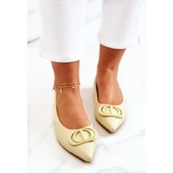 PS1 Ballerines En Cuir Dans Le Spitz Vert Vif De Rachelle Jaune