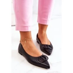 PS1 Ballerines En Cuir En Spitz Noir Rachelle Le Noir