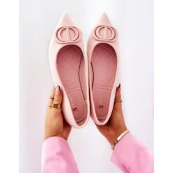 PS1 Ballerines En Daim Spitz Rose Clair Neriso
