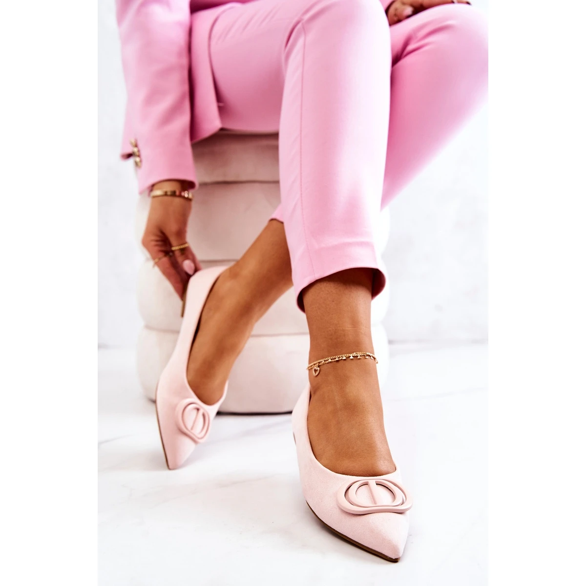 PS1 Ballerines En Daim Spitz Rose Clair Neriso – Image 5