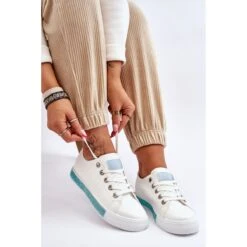 PS1 Baskets Basses Pour Femmes Avec Jets Demira Blancs Et Bleus Blanche