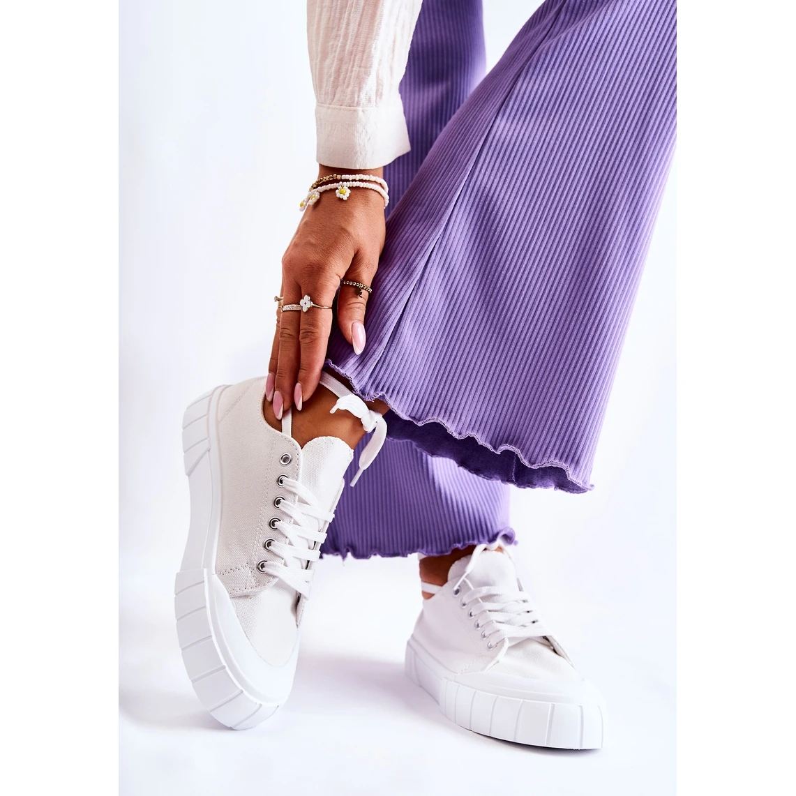 PS1 Baskets Pour Femmes Sur La Plate-forme White Comes Blanche – Image 15