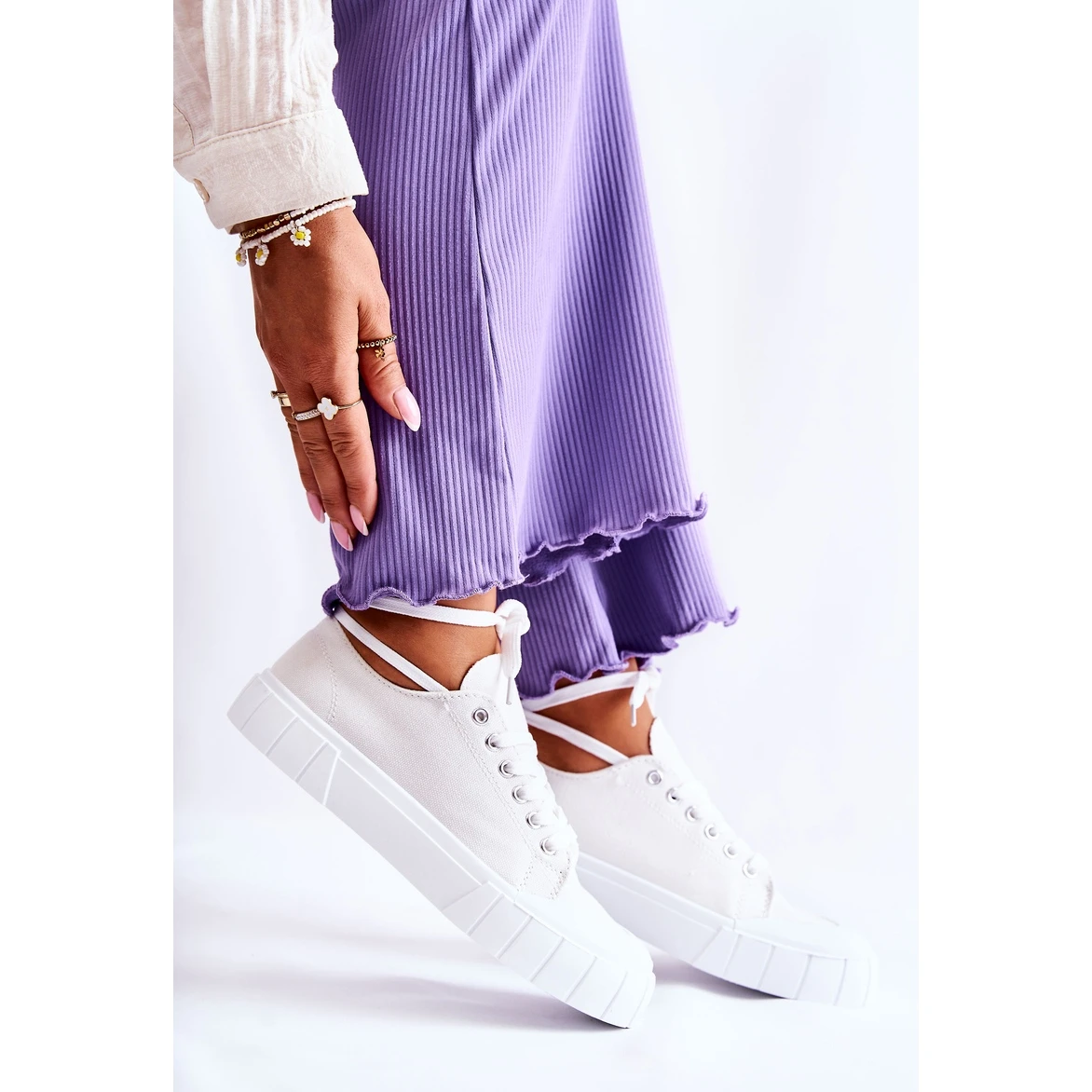 PS1 Baskets Pour Femmes Sur La Plate-forme White Comes Blanche – Image 16