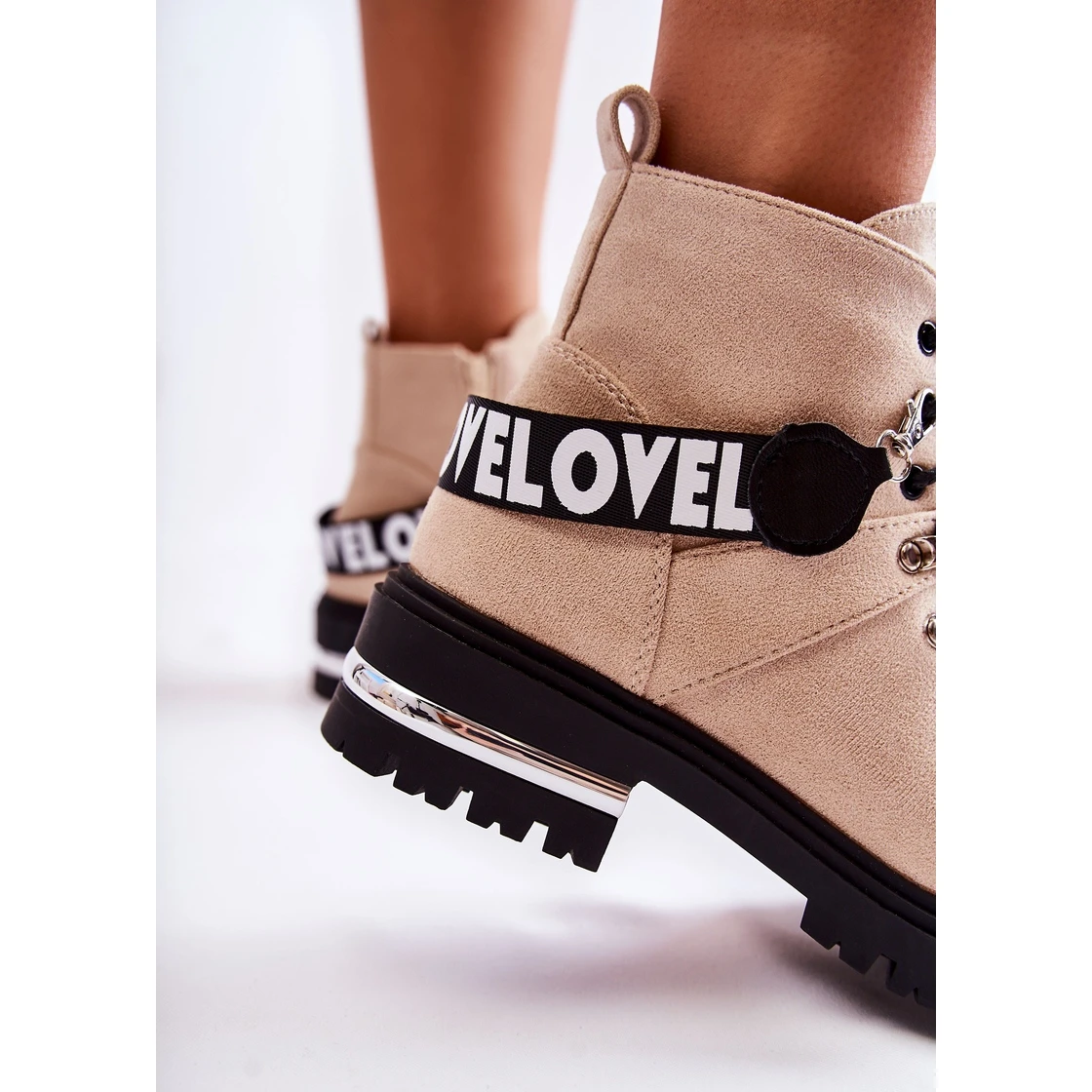 PS1 Bottes Chaudes En Daim Avec Une Ceinture Beige Aurelio – Image 5