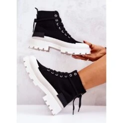 PS1 Bottes Noires Nouées Faithfull Le Noir