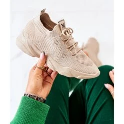 PS1 Chaussures De Sport Baskets Tissu Beige Foncé Nolene