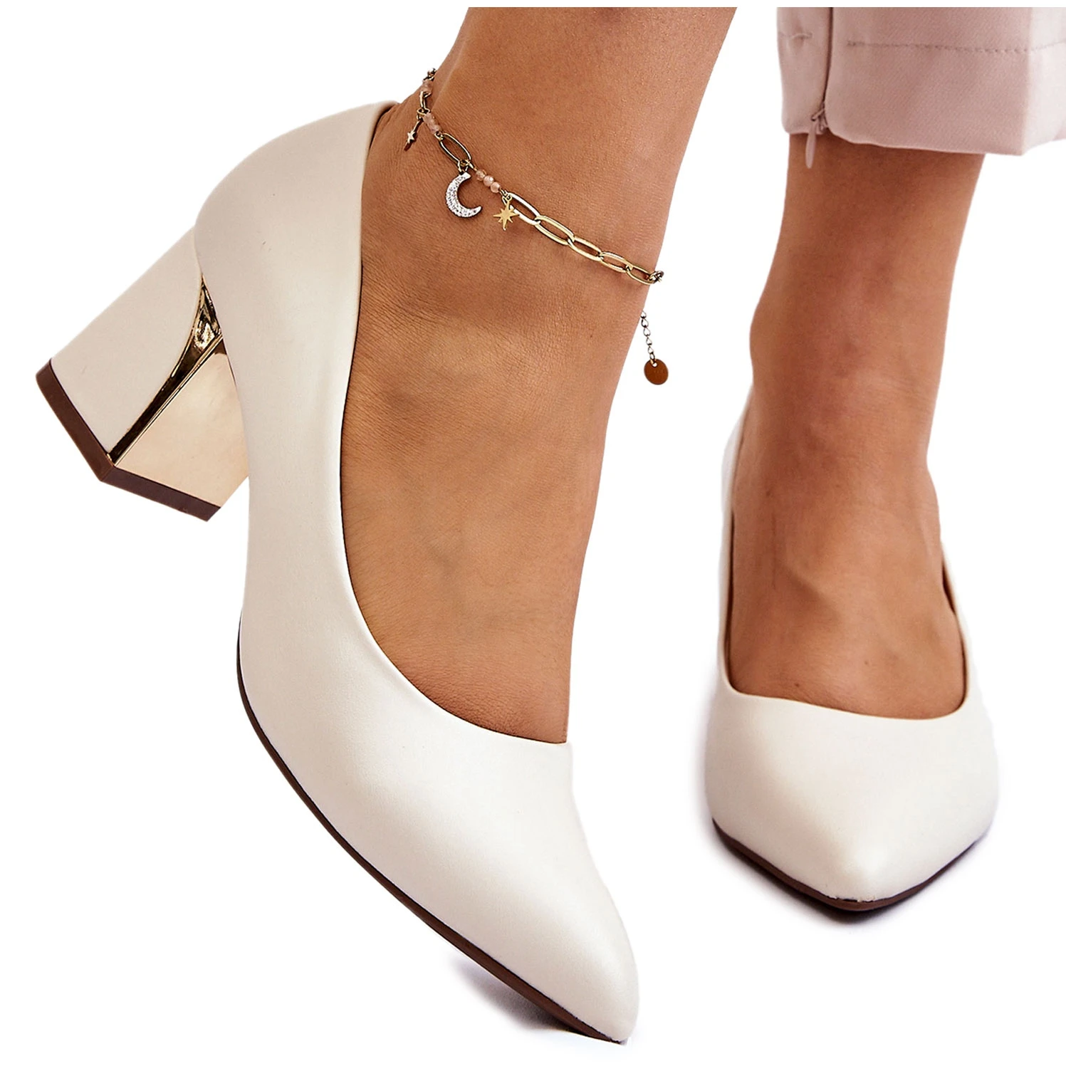 PS1 Escarpins Élégants Sur Un Talon Beige Emma – Image 12