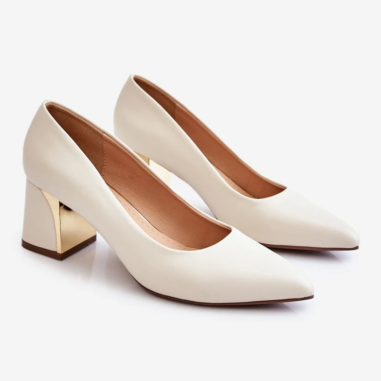 PS1 Escarpins Élégants Sur Un Talon Beige Emma – Image 2