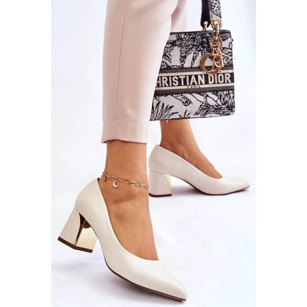 PS1 Escarpins Élégants Sur Un Talon Beige Emma – Image 5