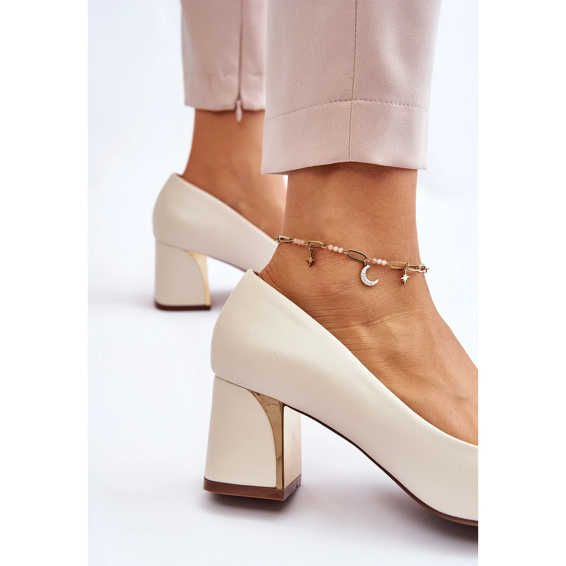 PS1 Escarpins Élégants Sur Un Talon Beige Emma – Image 7