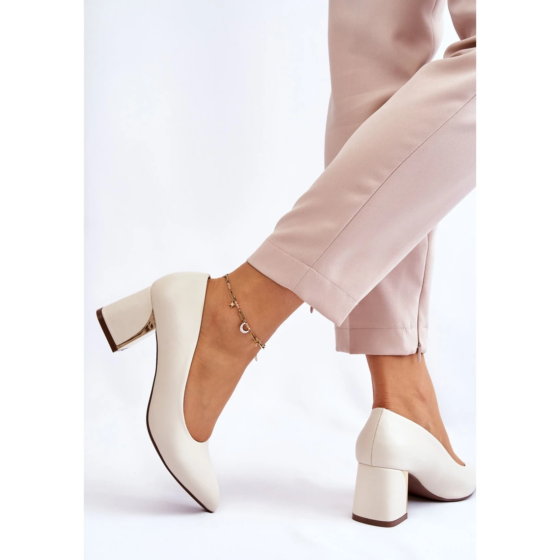 PS1 Escarpins Élégants Sur Un Talon Beige Emma – Image 8