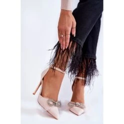 PS1 Escarpins Élégants Sur Une Épingle Avec Un Noeud Beige Hettie