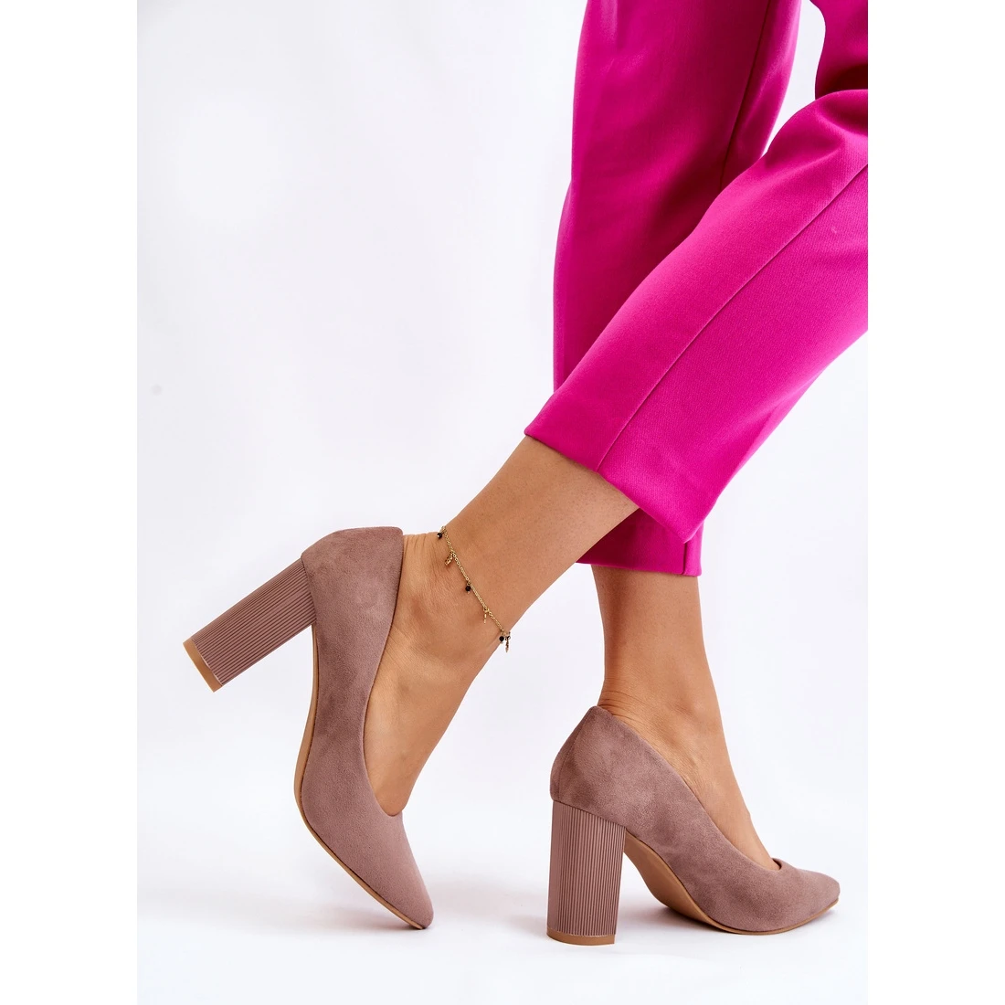 PS1 Escarpins En Daim Sur Des Talons Estellia Beiges à La Mode – Image 6