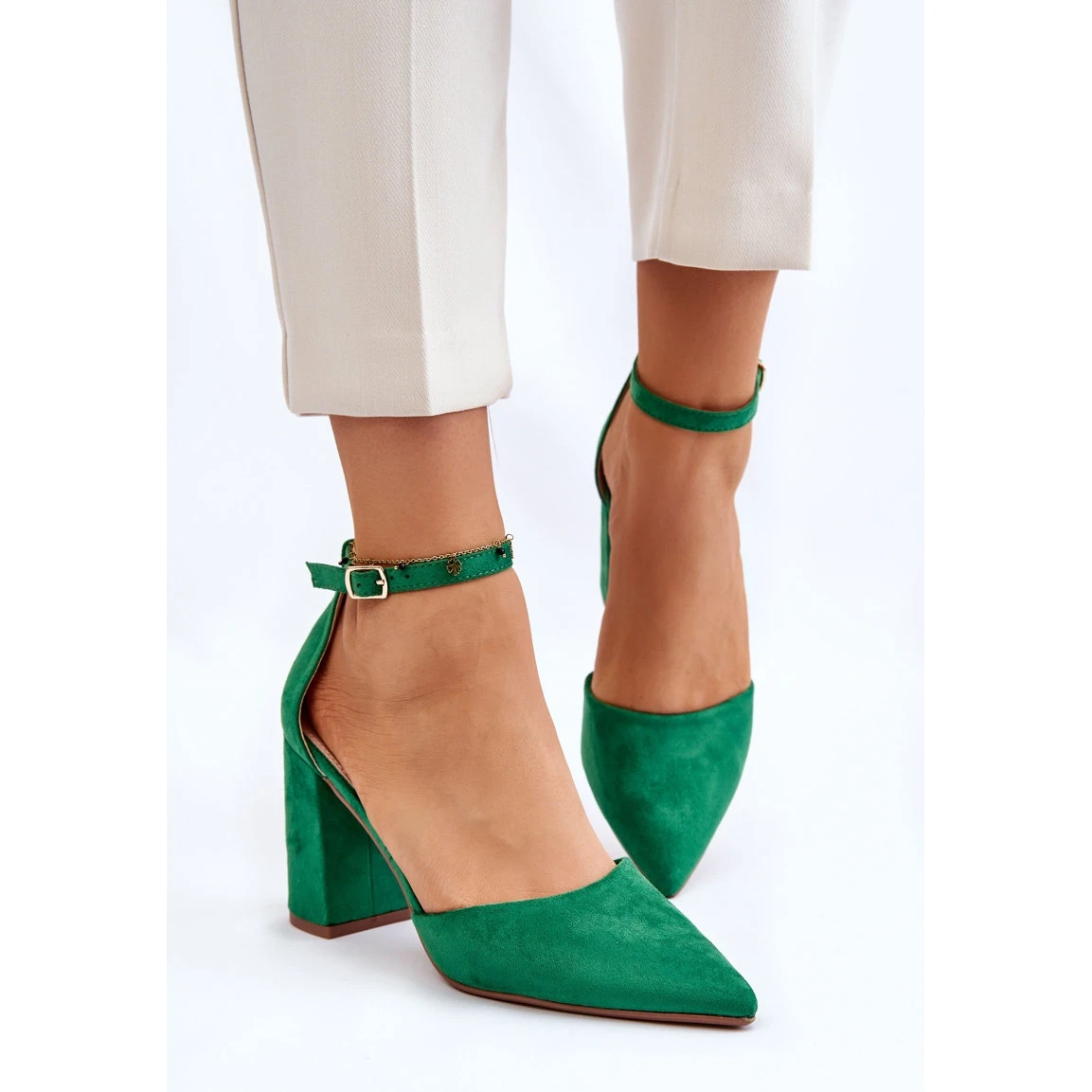 PS1 Escarpins Talon Daim Vert Lexie – Image 3