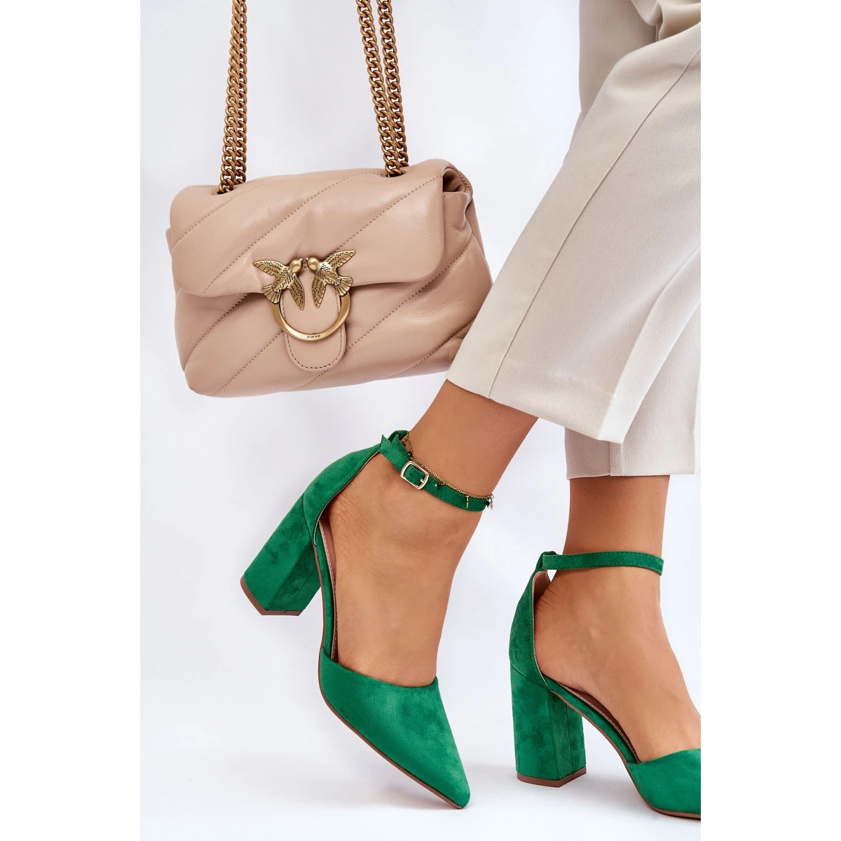 PS1 Escarpins Talon Daim Vert Lexie – Image 4