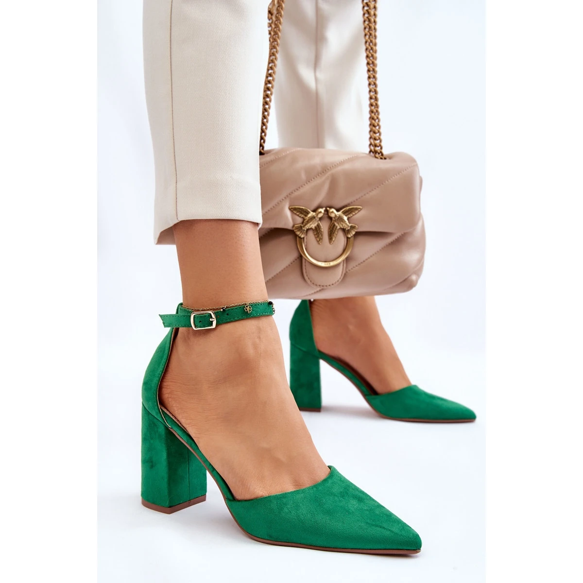 PS1 Escarpins Talon Daim Vert Lexie – Image 5