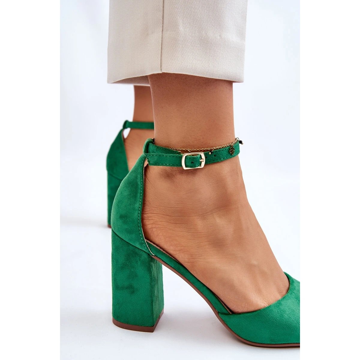 PS1 Escarpins Talon Daim Vert Lexie – Image 6