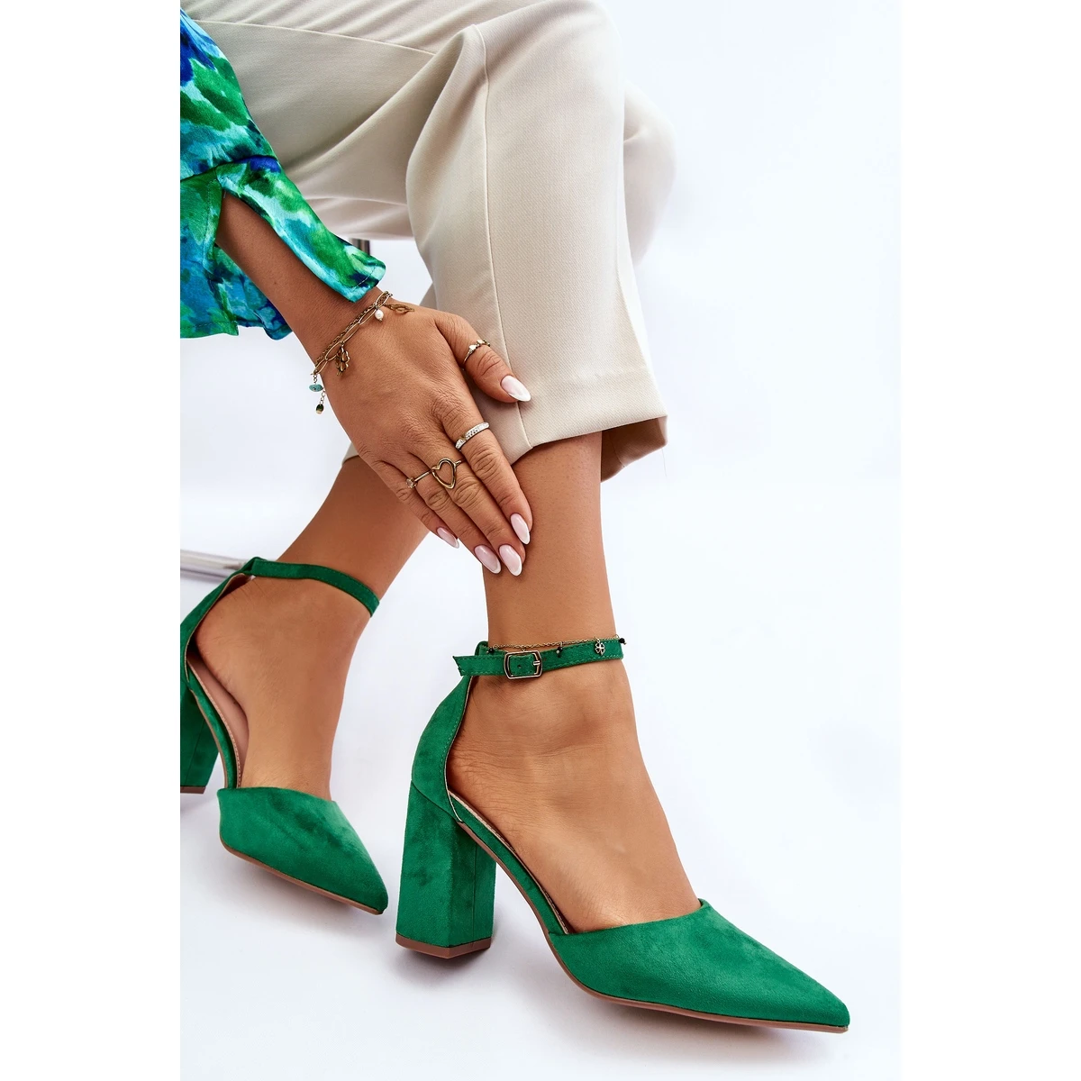 PS1 Escarpins Talon Daim Vert Lexie – Image 7