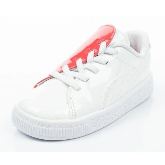 Puma Basket Crush Patent Bébé Jr 369675 01 Blanche Bleu – Image 2