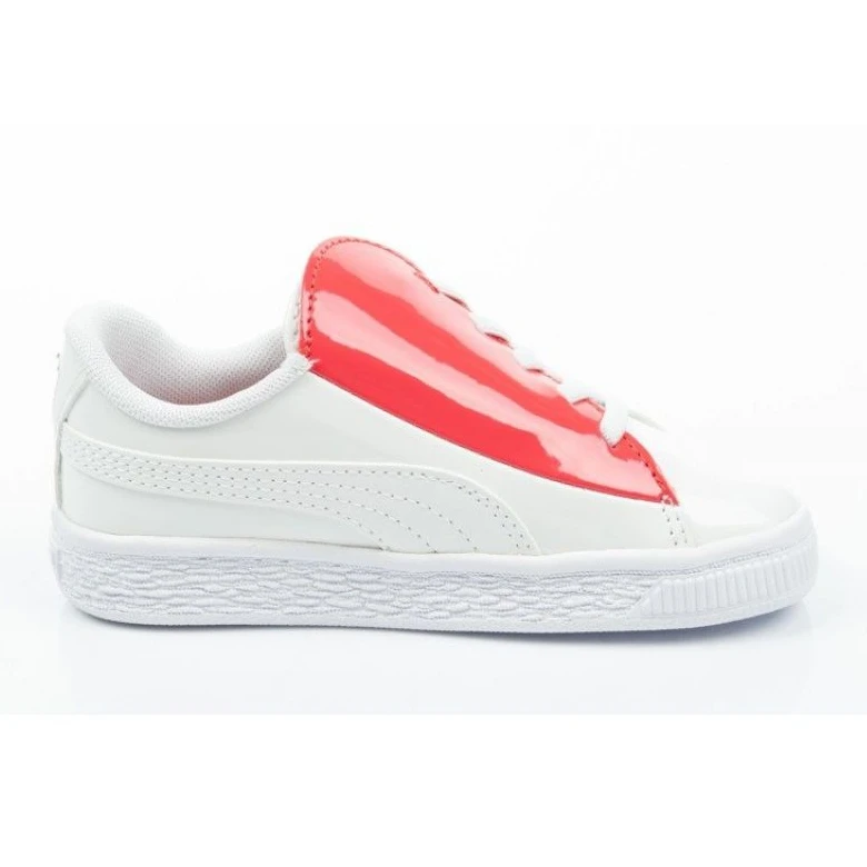 Puma Basket Crush Patent Bébé Jr 369675 01 Blanche Bleu – Image 3