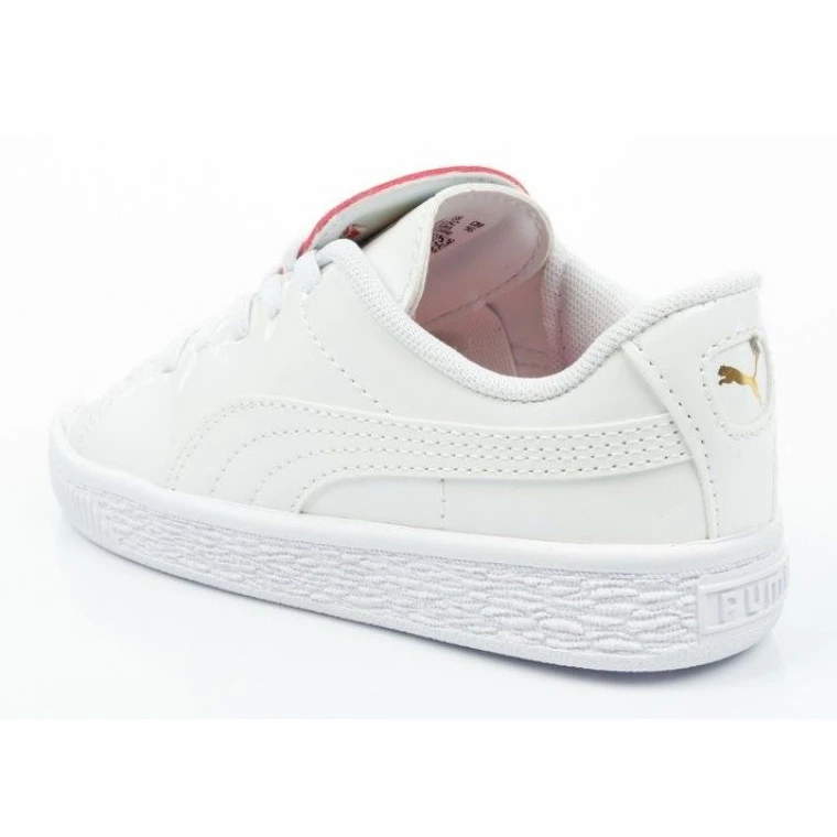 Puma Basket Crush Patent Bébé Jr 369675 01 Blanche Bleu – Image 4