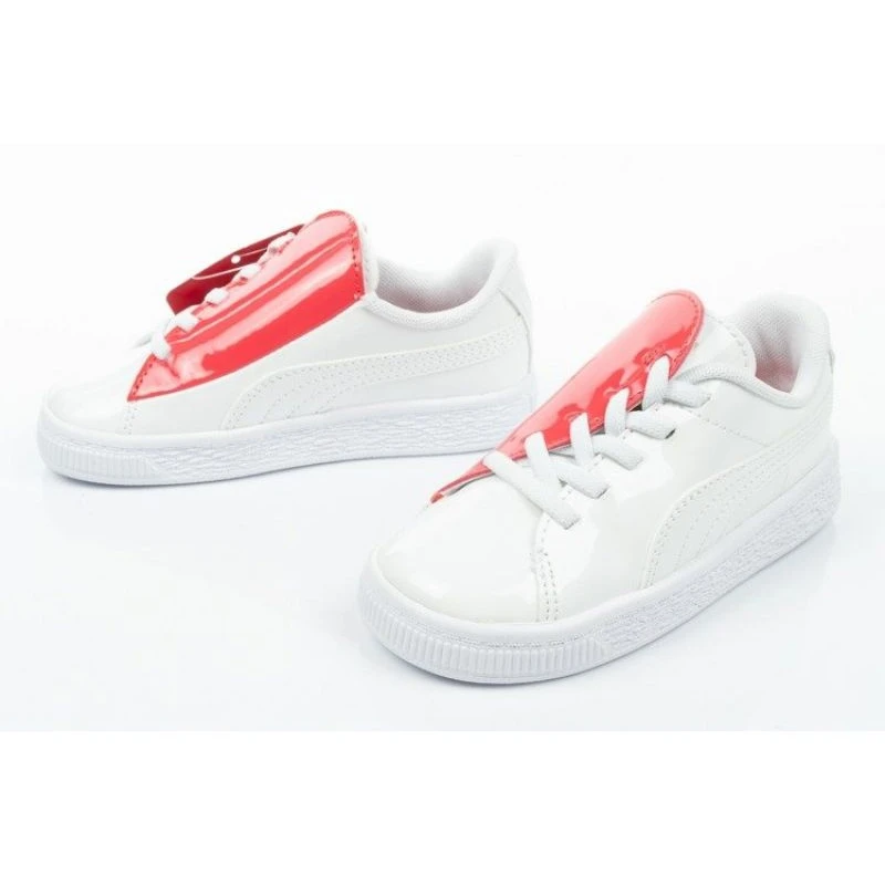 Puma Basket Crush Patent Bébé Jr 369675 01 Blanche Bleu – Image 7