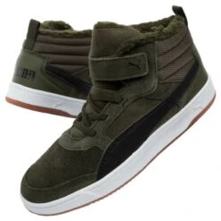 Puma Rebound Street Sd Fourrure Ps Jr 367869 02 Le Noir Vert