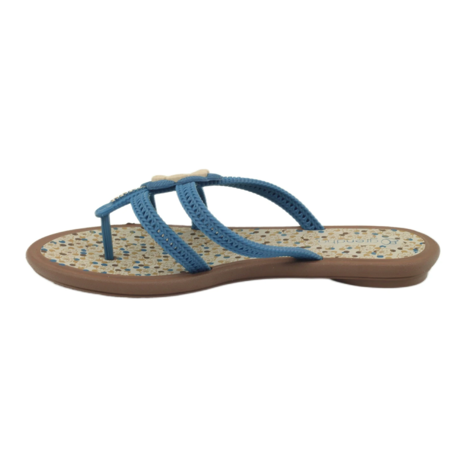 Rider Chaussures Tongs Pour Enfants Avec Une Fleur Pour L'eau Grendha Bleu – Image 2