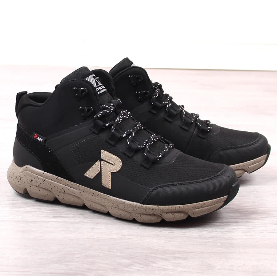 Rieker Revolution 07862-00 Bottes Hautes Imperméables Noires Pour Hommes Rouge