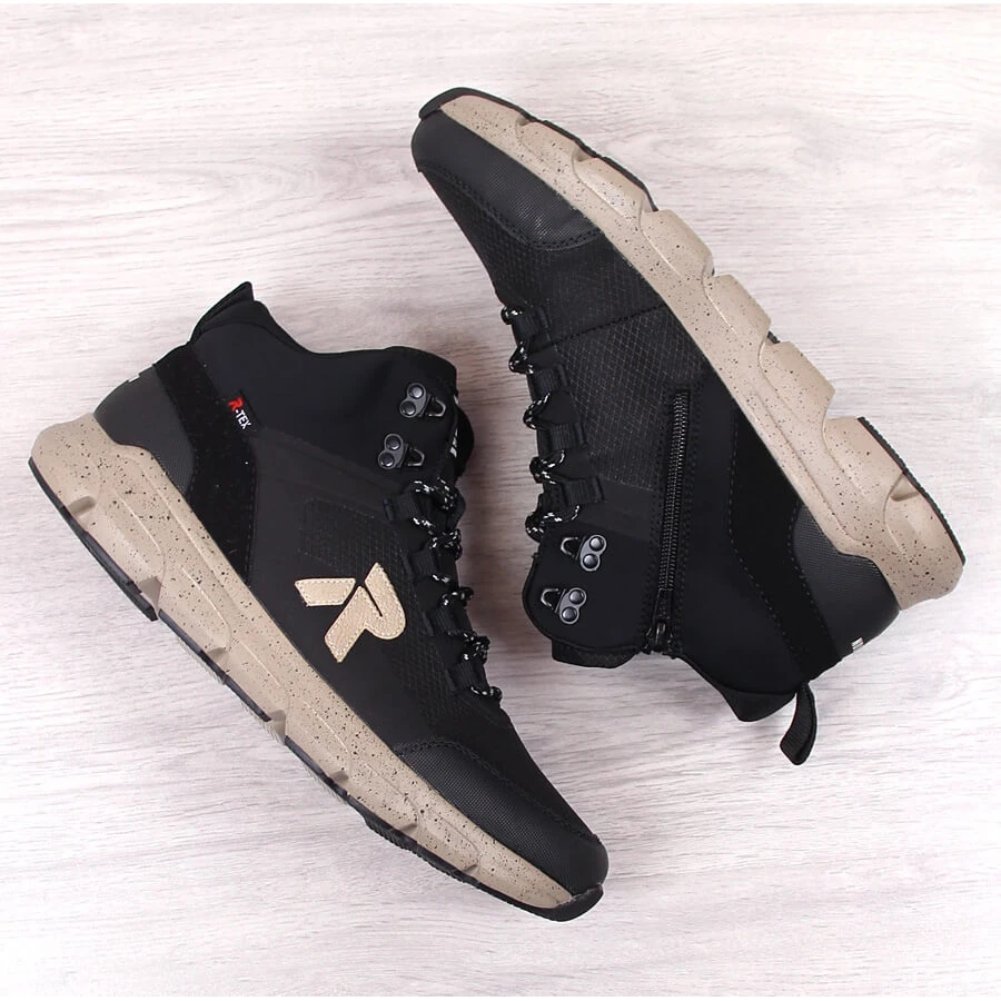 Rieker Revolution 07862-00 Bottes Hautes Imperméables Noires Pour Hommes Rouge – Image 2