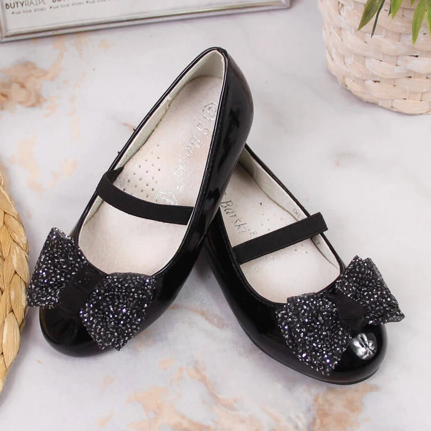 S.Barski Ballerines Fille à élastique Noir S. Barski Le Noir – Image 2