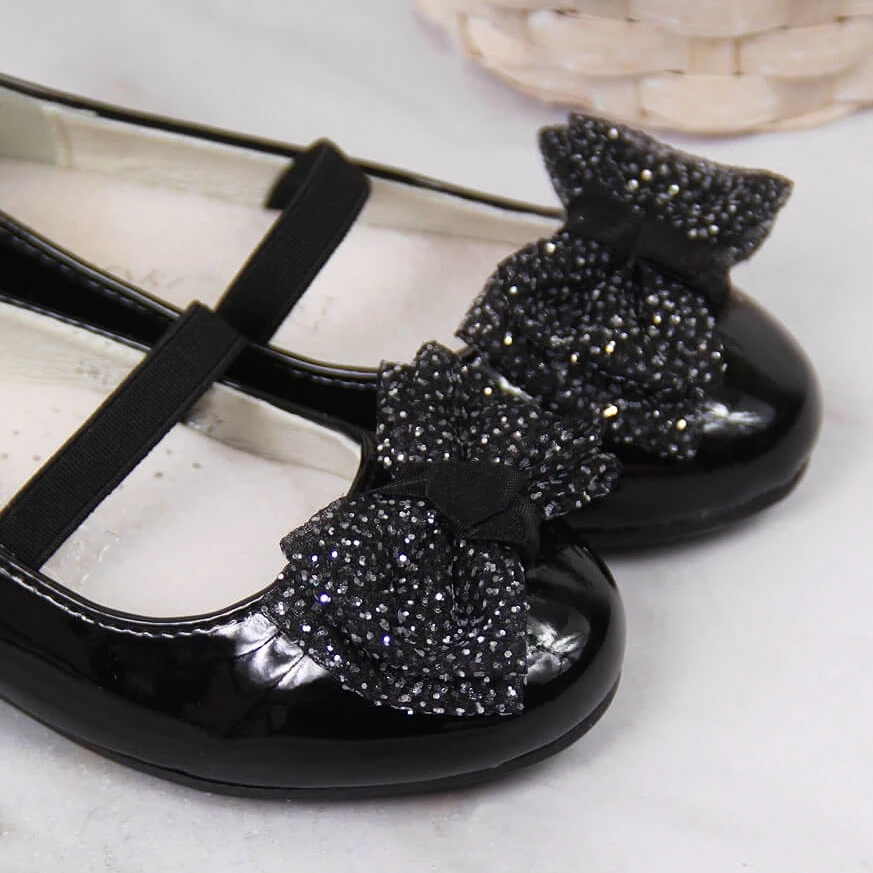 S.Barski Ballerines Fille à élastique Noir S. Barski Le Noir – Image 3