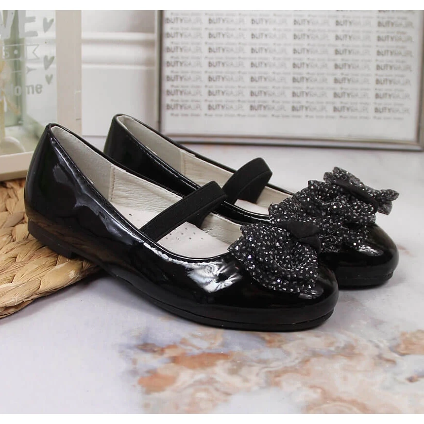 S.Barski Ballerines Fille à élastique Noir S. Barski Le Noir – Image 4