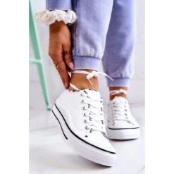 S.Barski Baskets Nouées Menifee Blanches Pour Femmes