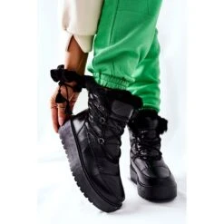 S.Barski Bottes De Neige Chaudes Noires Gordian Pour Femmes Noires Le Noir