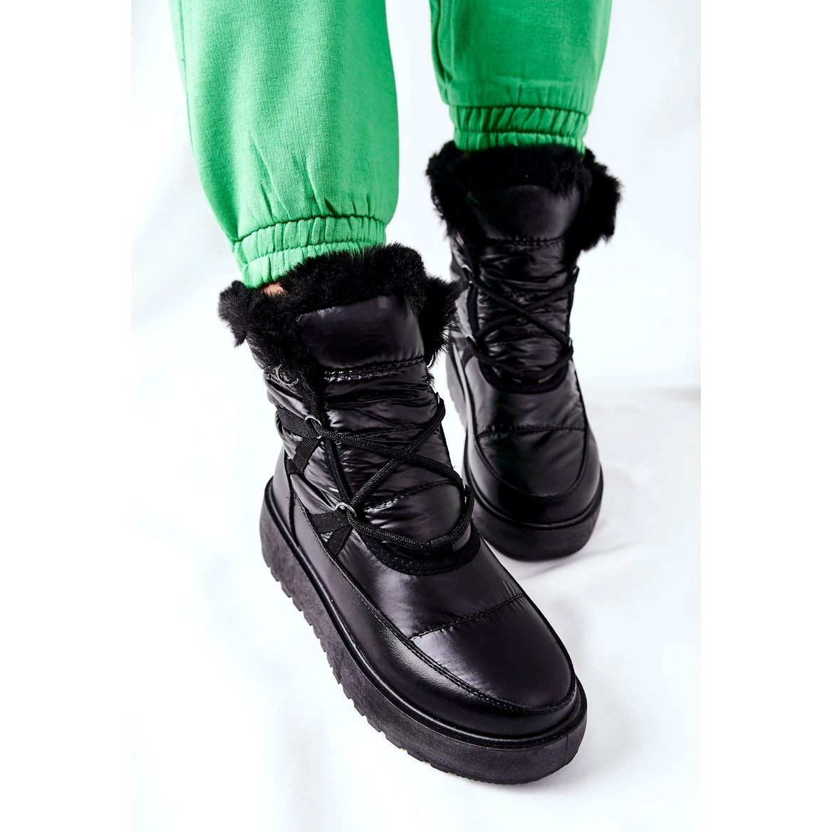 S.Barski Bottes De Neige Chaudes Noires Gordian Pour Femmes Noires Le Noir – Image 4