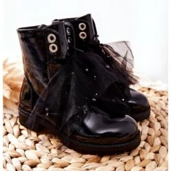 S.Barski Bottes Enfant Laquées Chaudes Noir Semissa Le Noir ['le Noir']