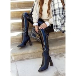 S.Barski Bottes Noires Pour Femmes Sur Le Talon Olastis Le Noir