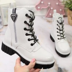 S.Barski Bottes Vernies Isolées Blanches Par S. Bararski