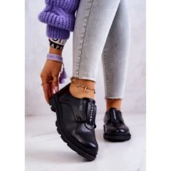 S.Barski Chaussures à Enfiler En Cuir Pour Femmes Noir Kirstee Le Noir